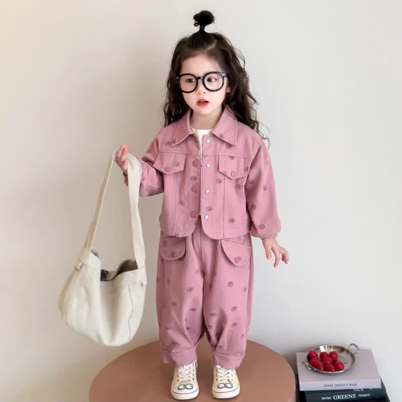Flower denim set 2pcs