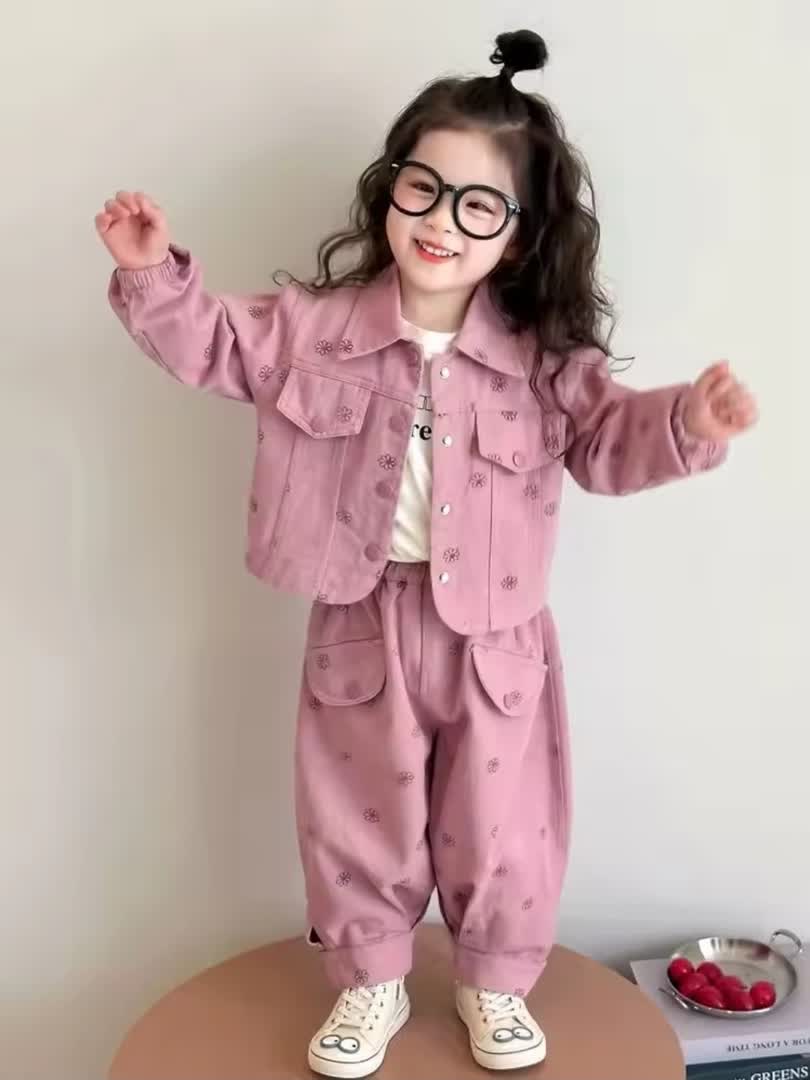 Flower denim set 2pcs