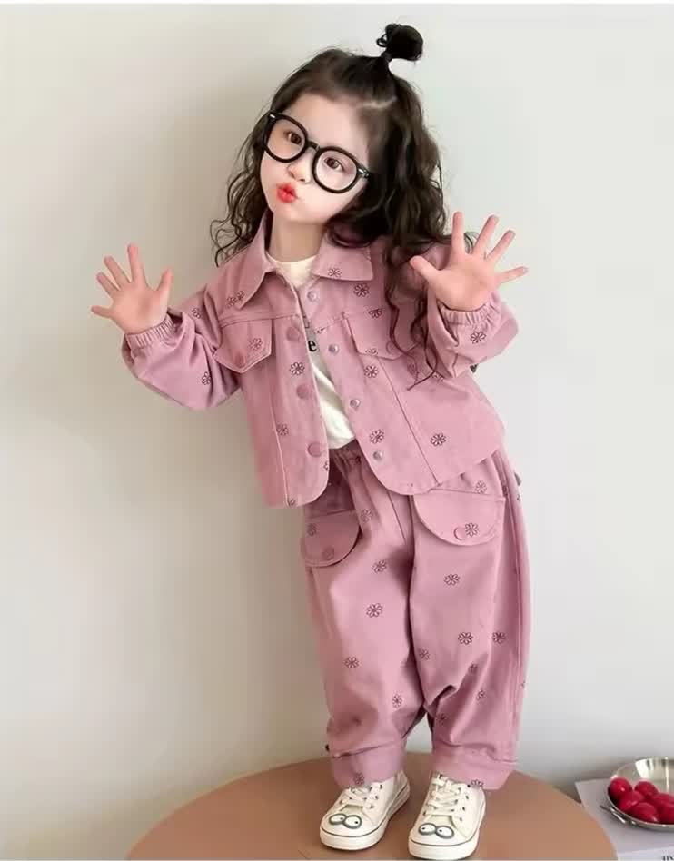 Flower denim set 2pcs