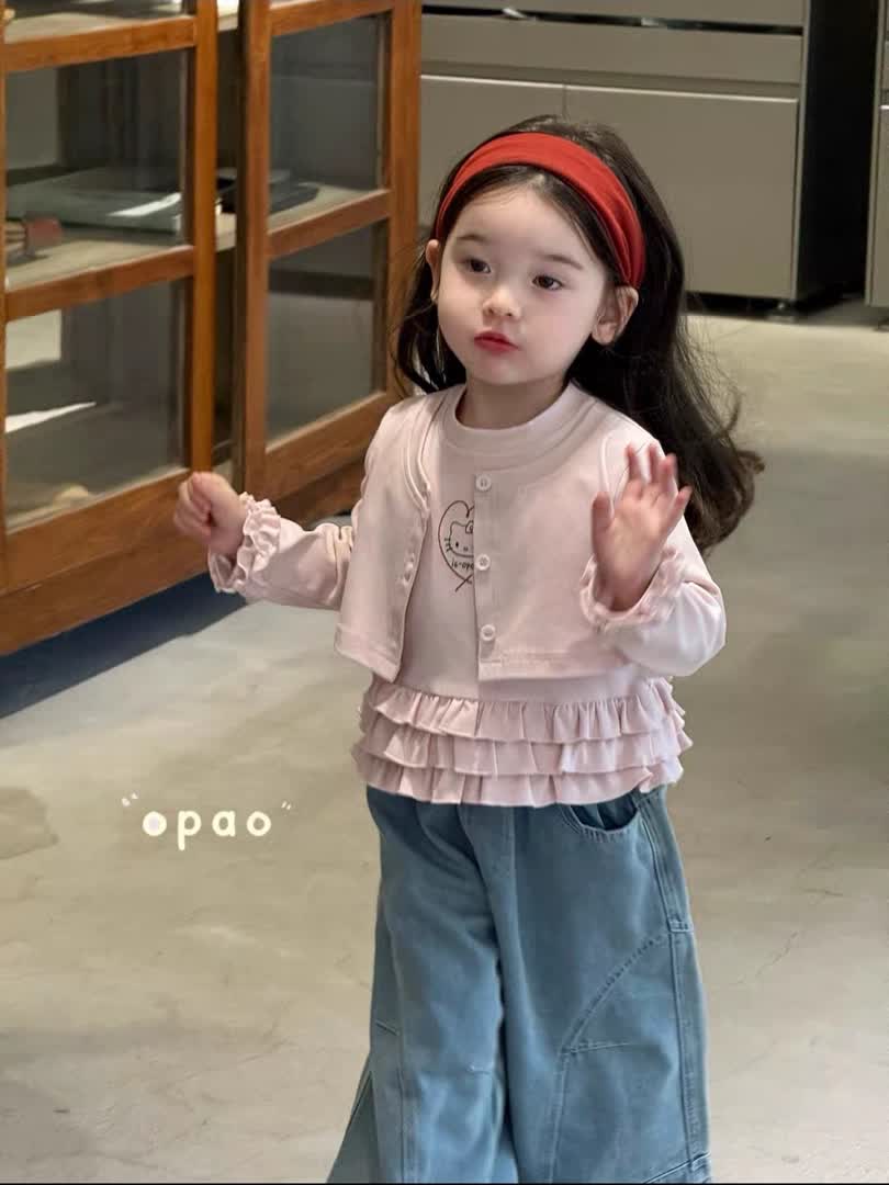 Wide denim heart set 2pcs