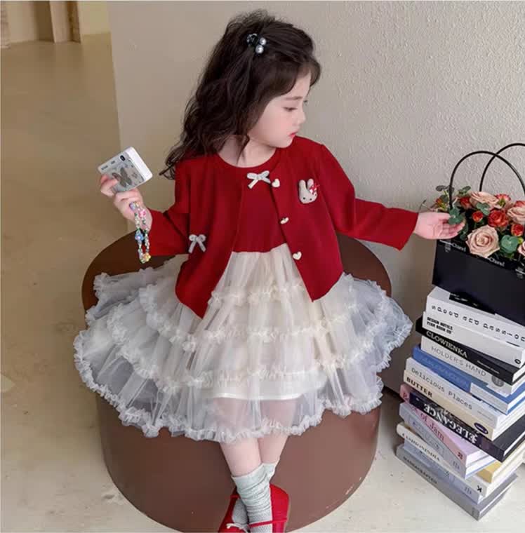 Heart bow dress 2pcs