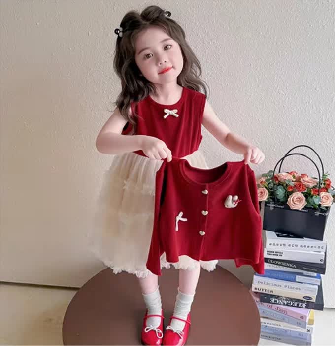 Heart bow dress 2pcs