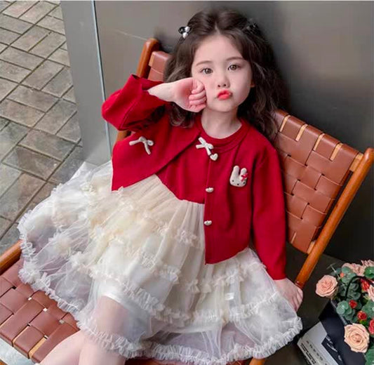 Heart bow dress 2pcs
