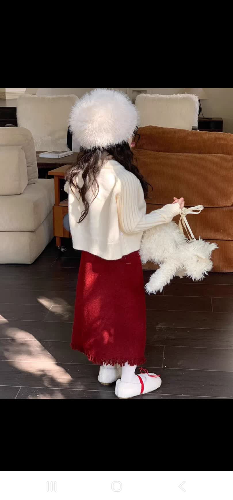 Heart long skirt set 2pcs