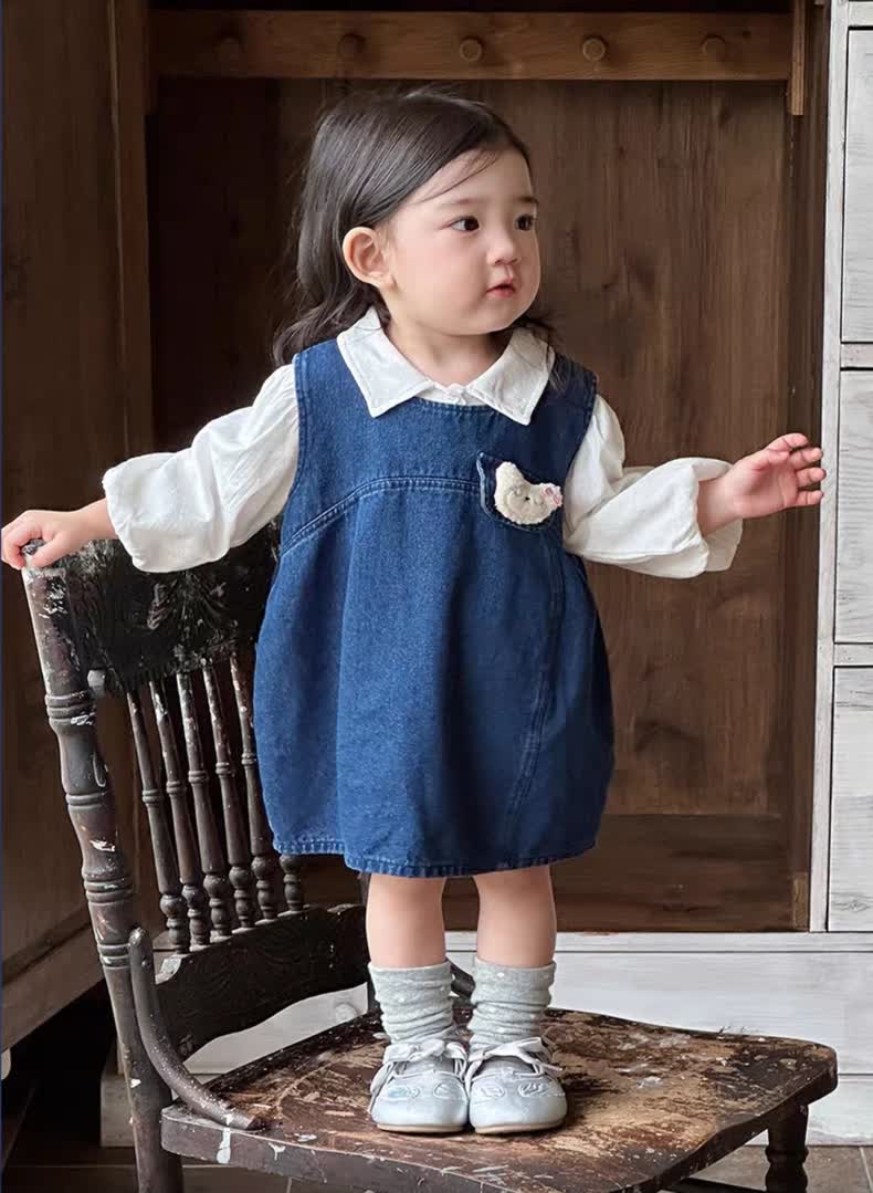 Wide denim dress 2pcs