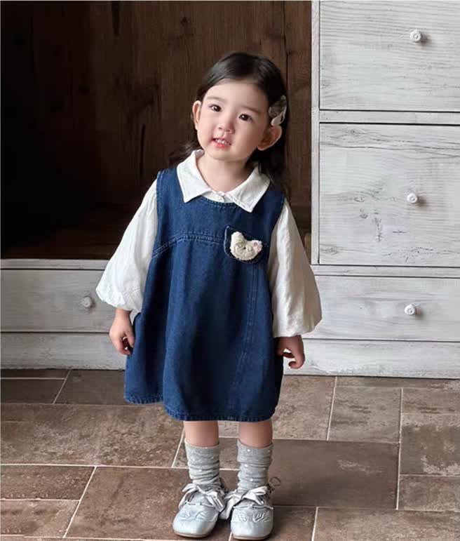 Wide denim dress 2pcs