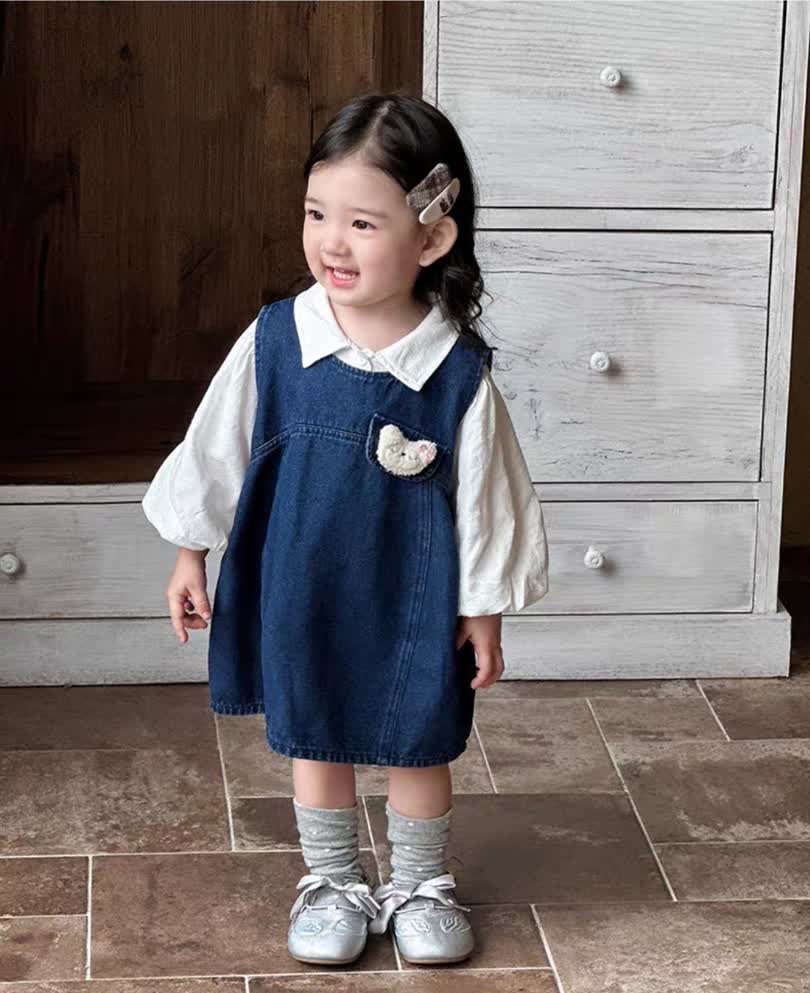 Wide denim dress 2pcs