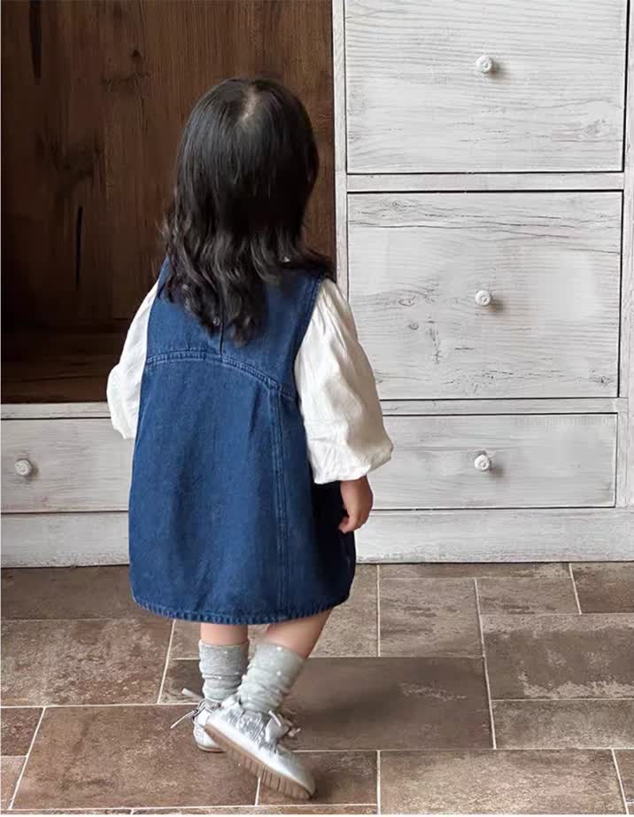 Wide denim dress 2pcs
