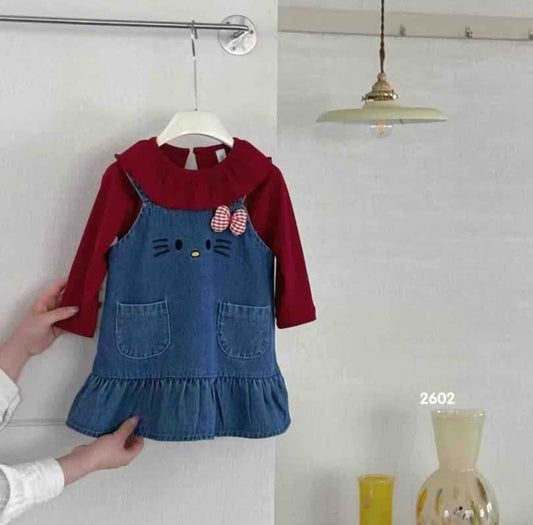 Kitty denim dress 2pcs