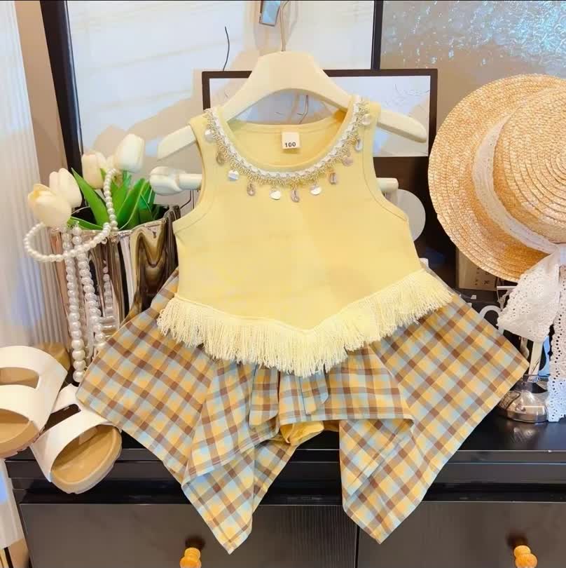 Check summer skirt set 2pcs