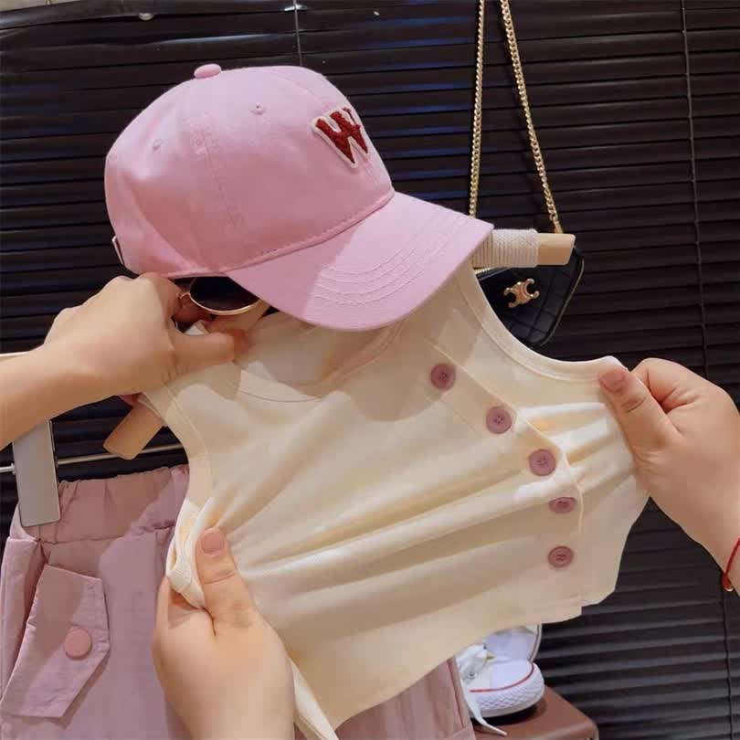Summer vest set with cap 3pcs