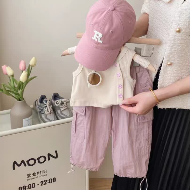 Summer vest set with cap 3pcs