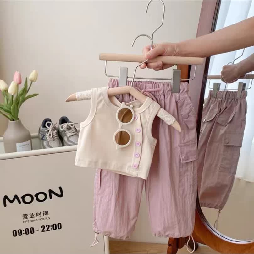 Summer vest set with cap 3pcs