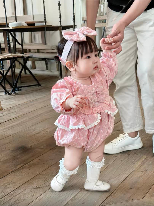 Bow unique romper 2pcs