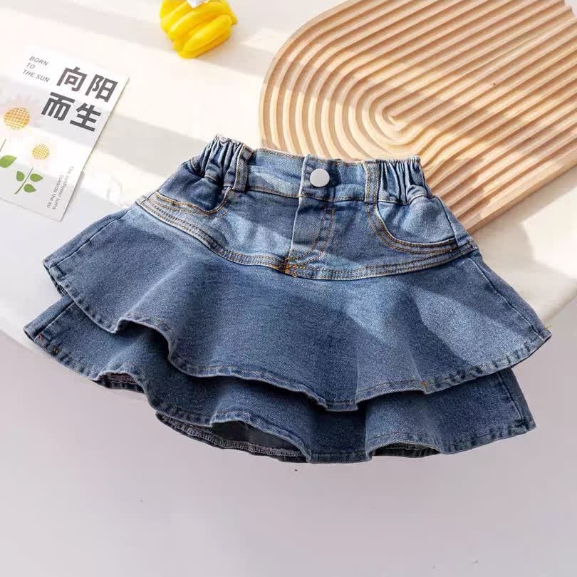 Short denim shirt set