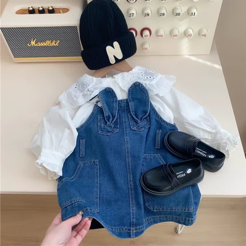Rabbit ear denim set 2pcs