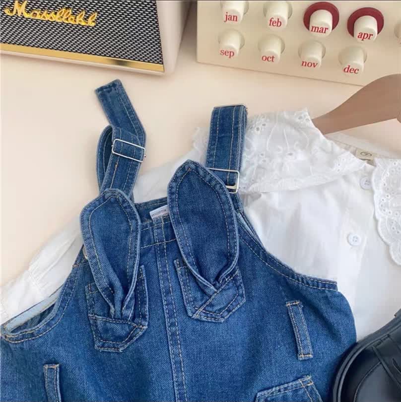 Rabbit ear denim set 2pcs