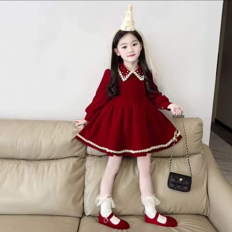 Velvet high neck dress
