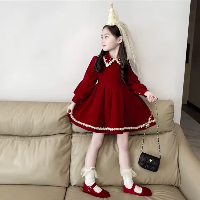 Velvet high neck dress