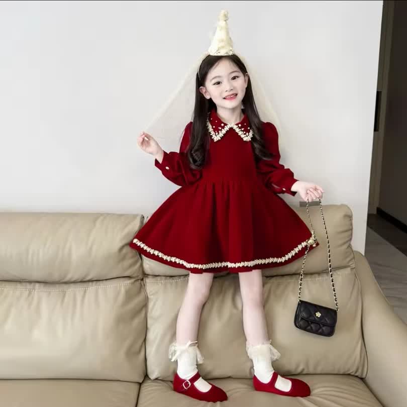 Velvet high neck dress