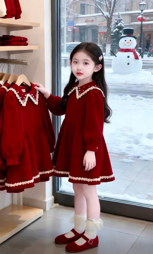 Velvet high neck dress