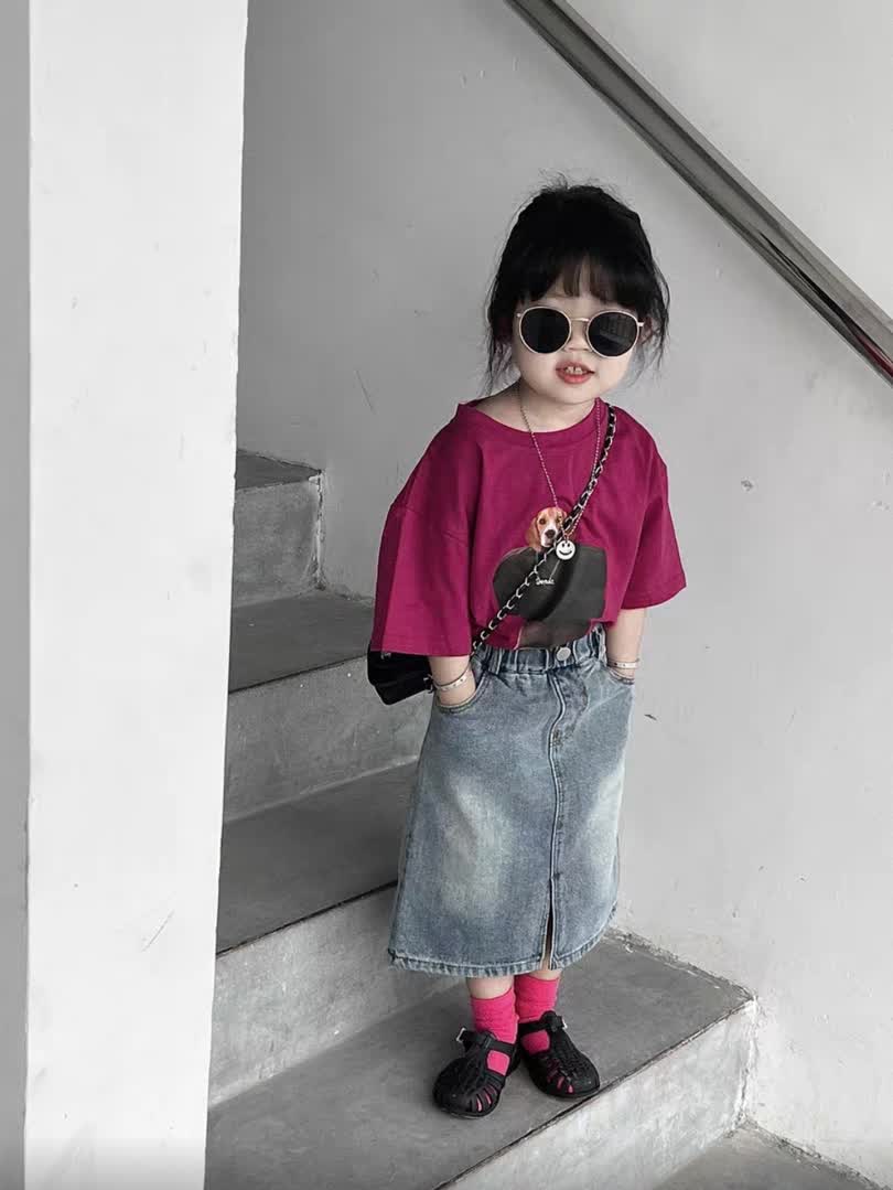 Style denim skirt 2pcs