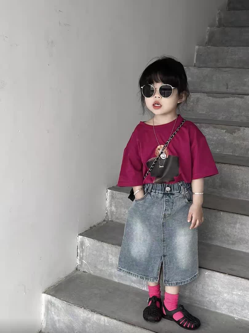 Style denim skirt 2pcs