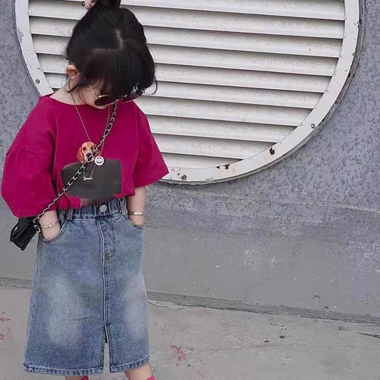 Style denim skirt 2pcs