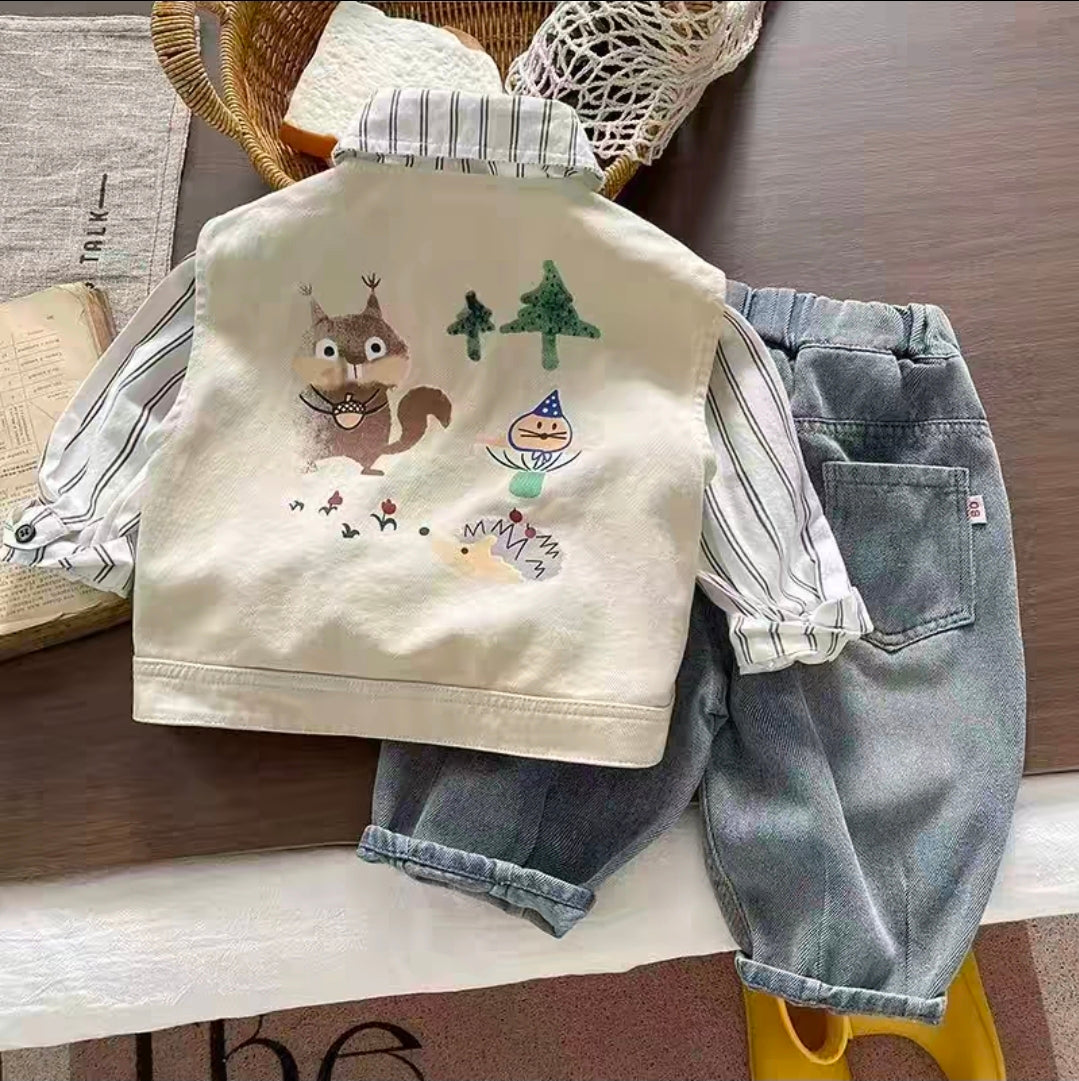 Adorable denim set 3pcs