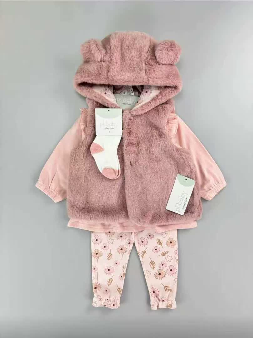 Fur hoodie set 4pcs