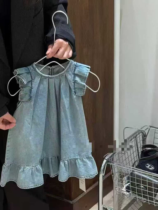 Wash denim dress