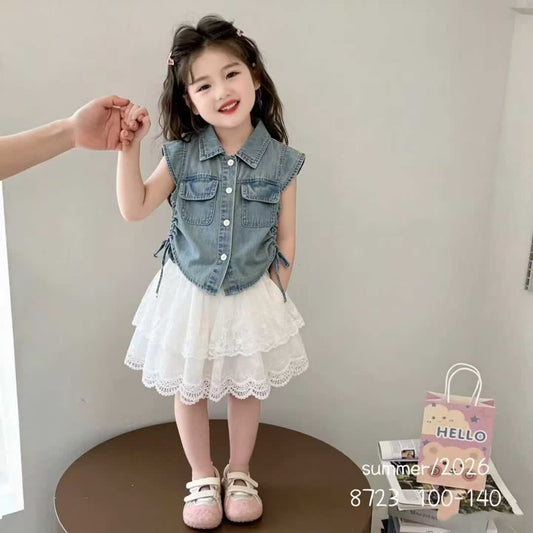 Denim skirt set 2pcs