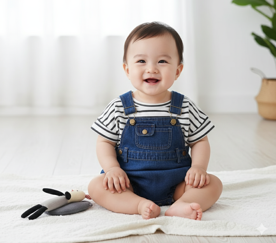 Stripped jumpsuit 2pcs