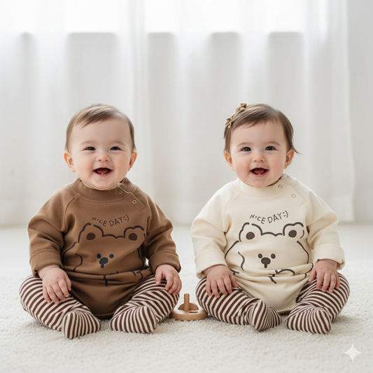 Shy bear jumpsuit 2pcs..