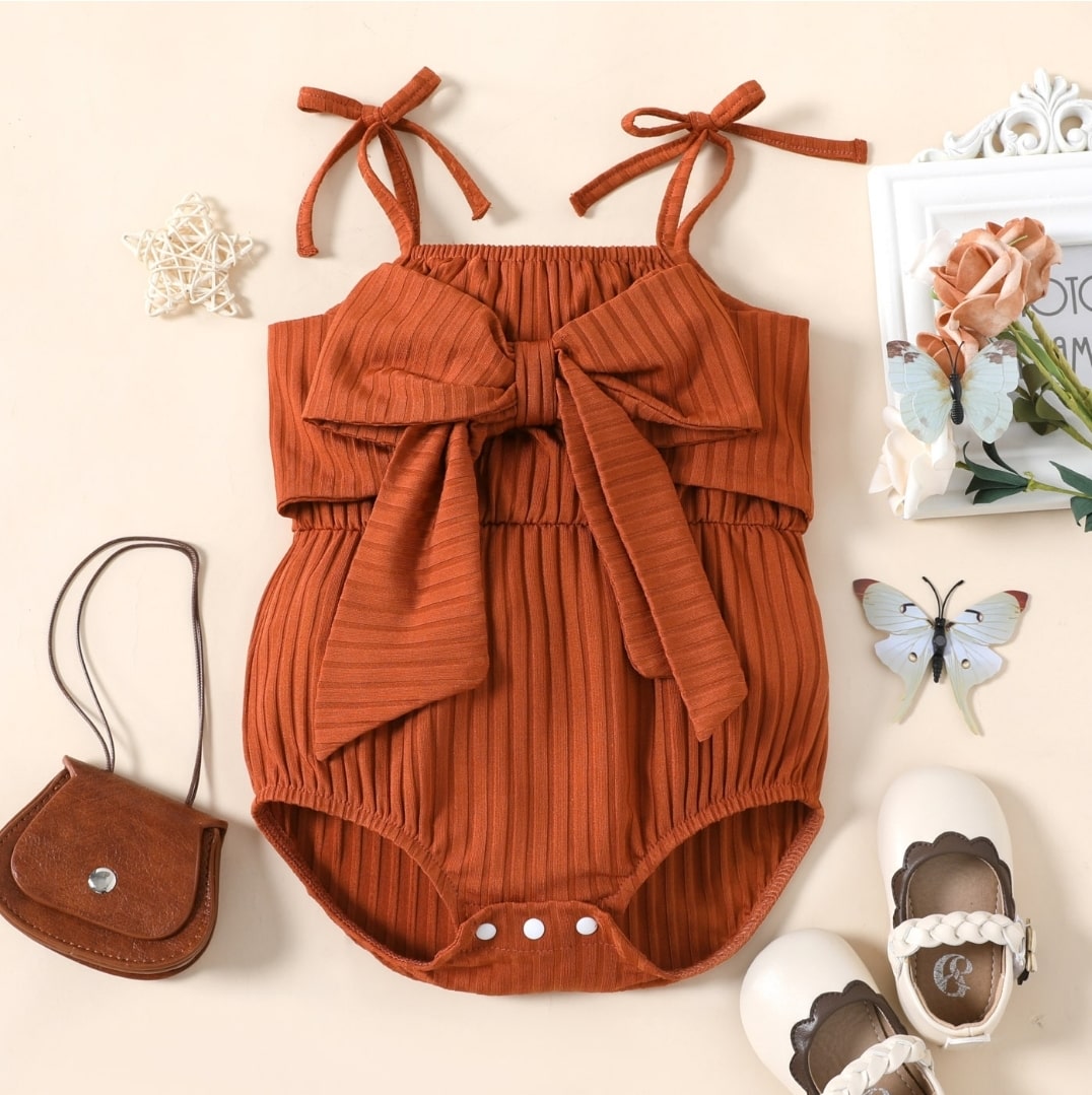 Ribbed butterfly romper