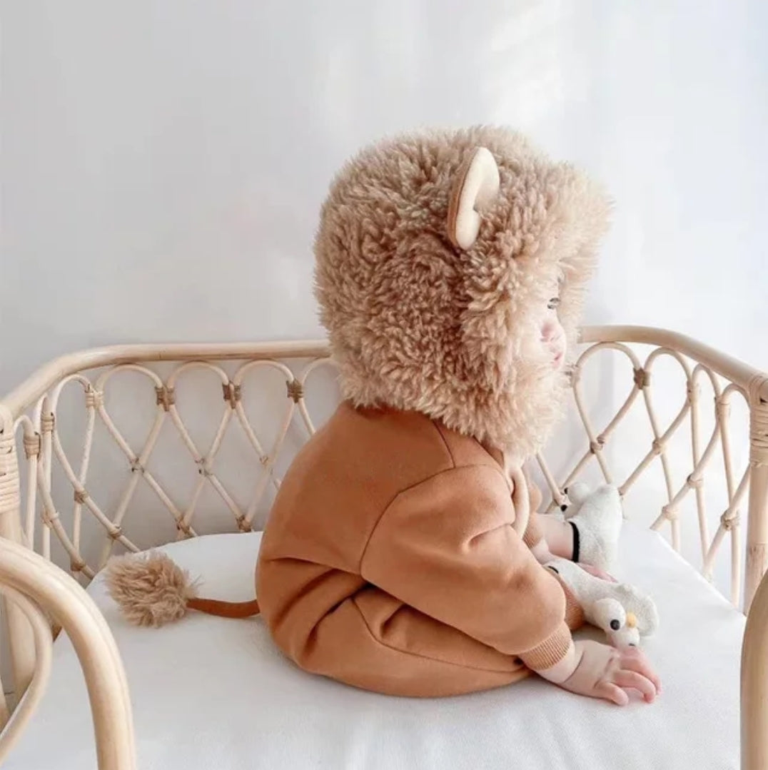 Lion fur jumpsuit