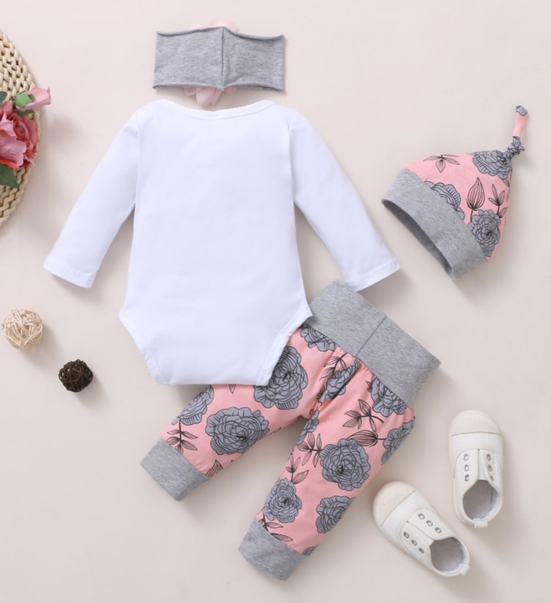 Floral print set 4pcs