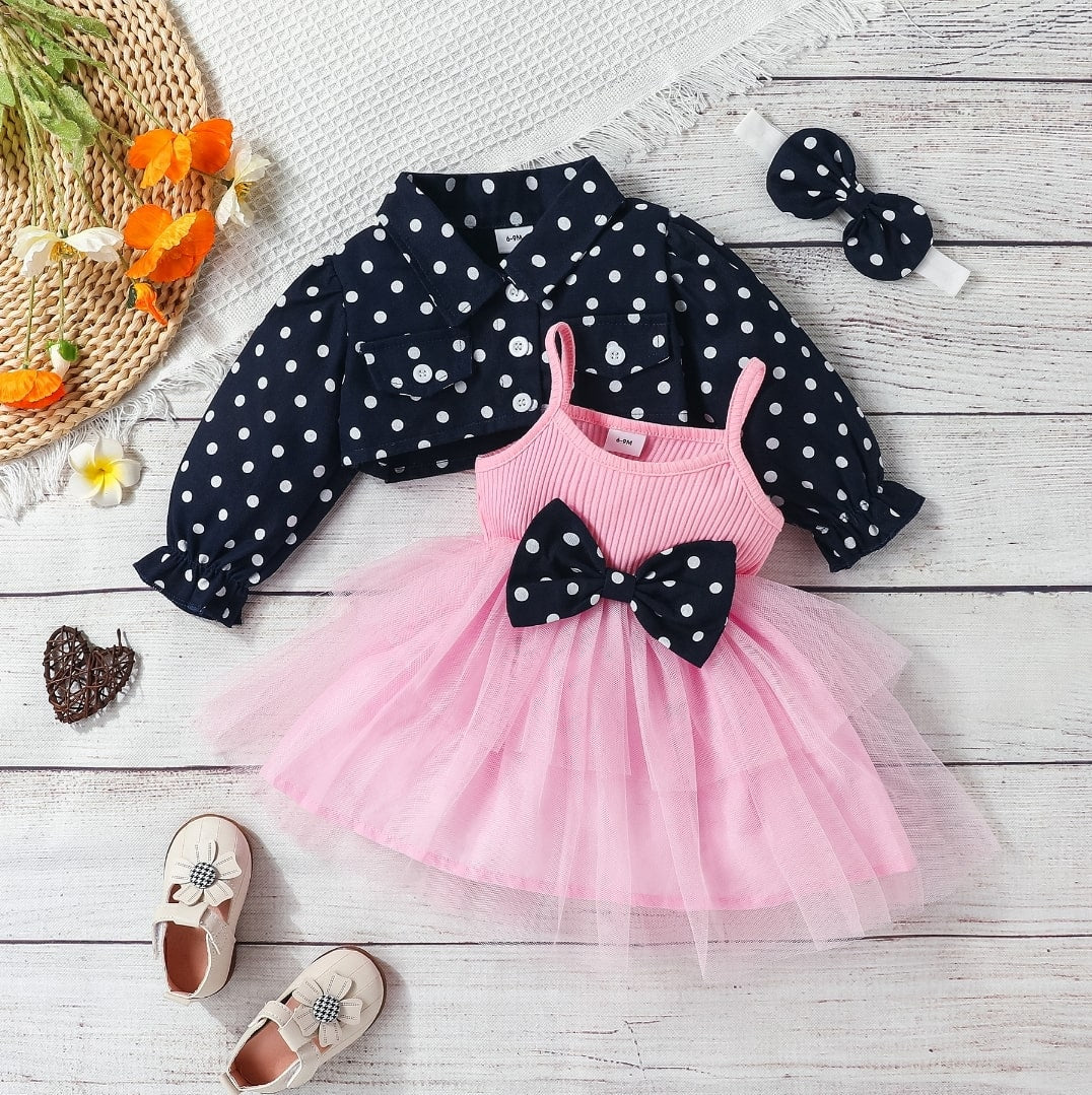 Splaced polka dress 3pcs